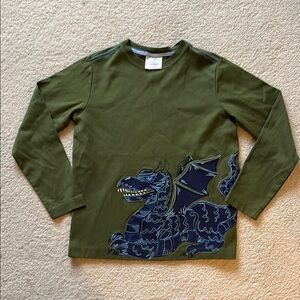 Hanna Andersson Green Dragon Kids Shirt size 130 or 8